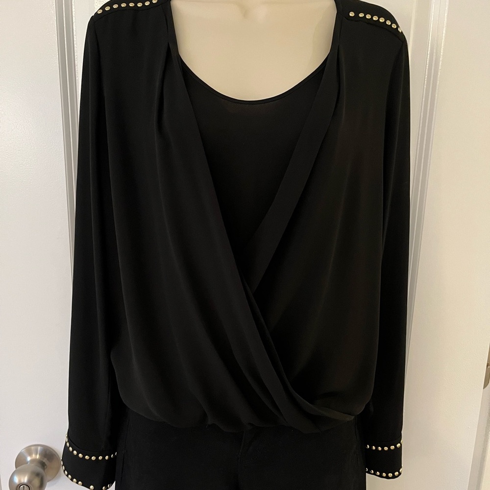 Cache Black Top/Blouse, long sleeves